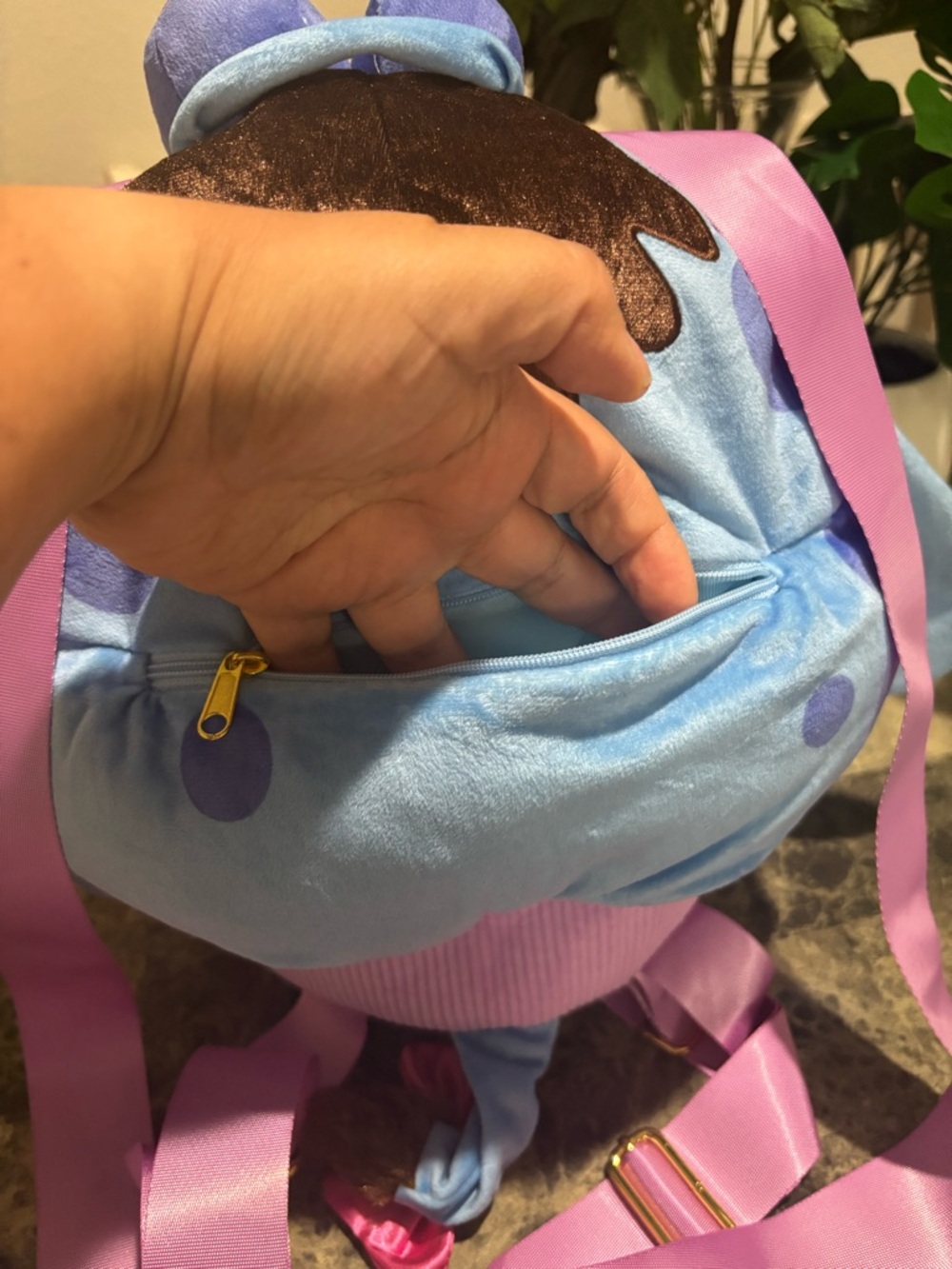 Disney Munchlings Eeyore Plush Backpack Blue Purple Medium Adjustable Strap - Picture 7 of 10